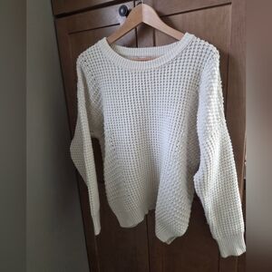 Madewell Chunky Mix Stitch Waffle Knit Sweater - Ivory Color - Size Medium